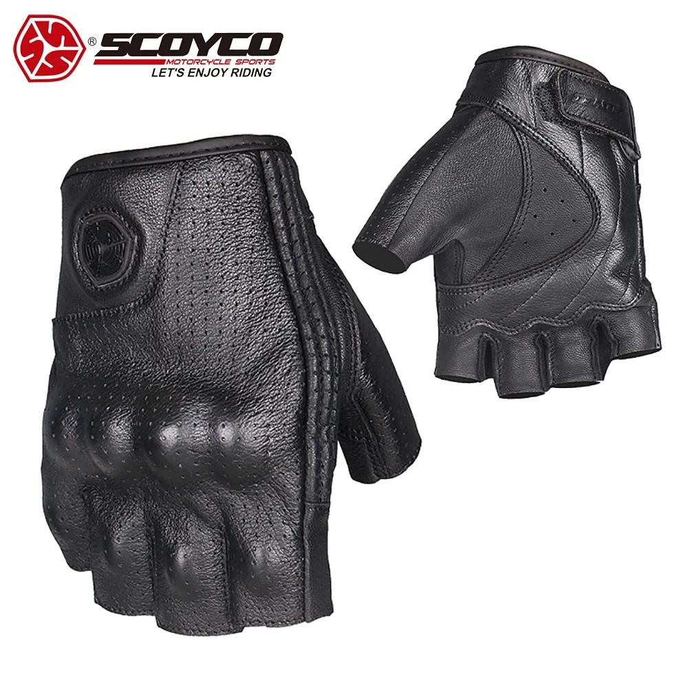 SCOYCO Motorcycle Cycling Gloves Summer Breathable Half Finger Motocross Gloves Men Women Motorbike Anti-fall Riding Equipment