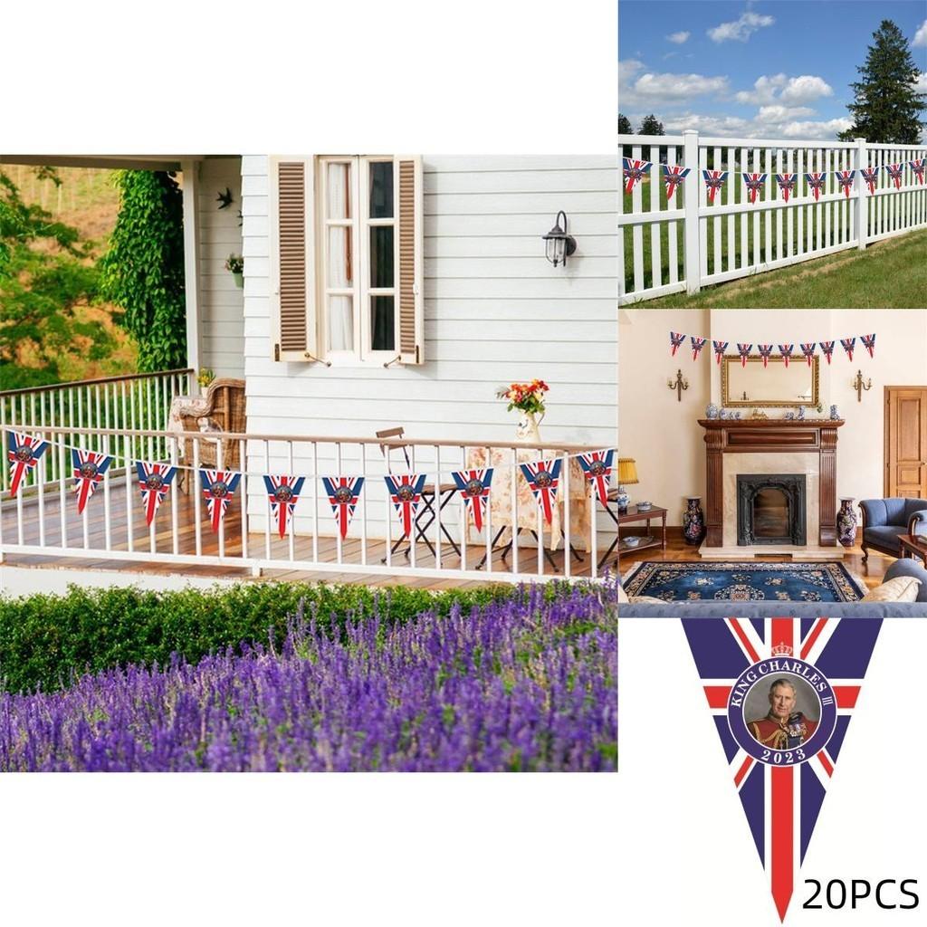 Британский флаг коронации короля Карла ручной 90x150см праздничный полиэстеровый баннер