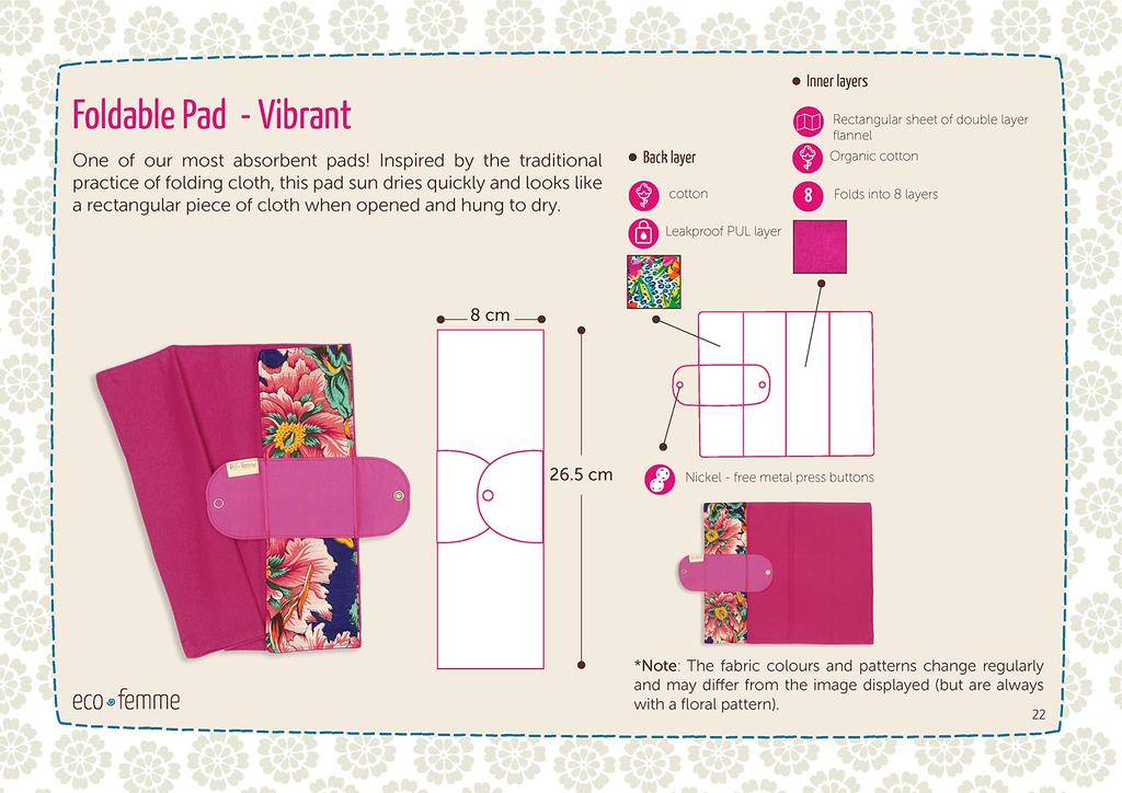 Складной набор салфеток из южноиндийской ткани, моющаяся кожа из органического хлопка, сертифицированный продукт GOTS, 2 предмета "Eco Femme" (с цветом)