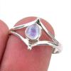 Natural Rainbow Moonstone Gemstone Handmade 925 Sterling Silver Ring Size 8 r2Q39