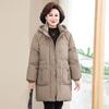 Пуховик женский средней длины, новый стиль, одежда для мам среднего и пожилого возраста, утолщенный, большого размера, белый пуховик для женщин