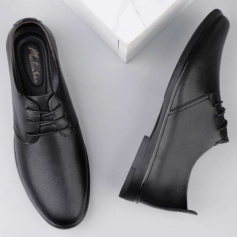 Мужские 2025 новые летние кожаные дышащие деловые туфли, мужская обувь, британские универсальные повседневные туфли мужские