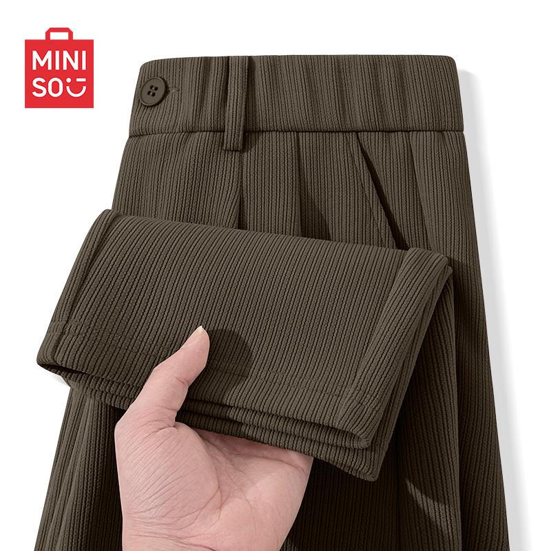 MINISO Мужские повседневные трикотажные брюки прямого кроя из плотного материала