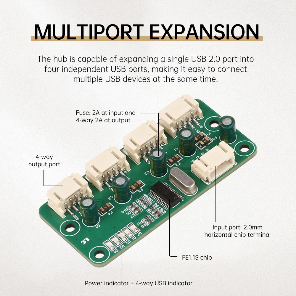 DC5V 1-To-4-Port Ph2.0 Interface Version One To Four Usb 2.0 Hub Hub Module No Drive Usb Splitter