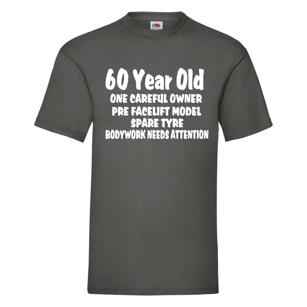 Funny 60th Birthday T-Shirt - 60 Year Old "One Careful Owner" - Novelty Gift