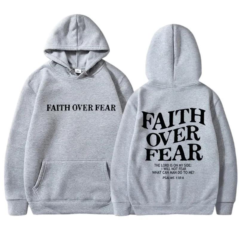 Толстовки с принтом FAITH OVER FEAR для мужчин и женщин, повседневные толстовки с капюшоном с длинным рукавом, хип-хоп, толстовка Harajuku, мужские топы и толстовки Y2k