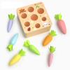 Montessori Toys, Macron Carrot Harvest Game Wooden Toy,Baby Boys and Girls, Educational Learning Shape Sorting Matching Gifts for Babies for Age 1-3