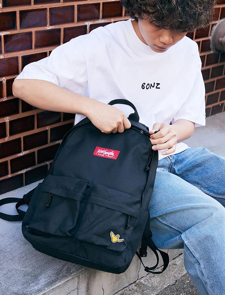 it ART BY MARK GONZALES 2P BOX Logo Backpack Rucksack 25L B4 Skateboard Commuting to School Black Black x Red (What isNt) Men's Women's
