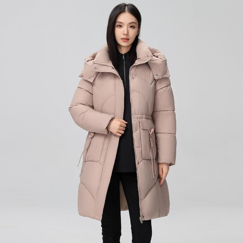 Fashion foreign style medium and long down cotton clothes women's winter new temperament commuter cotton clothes jacket