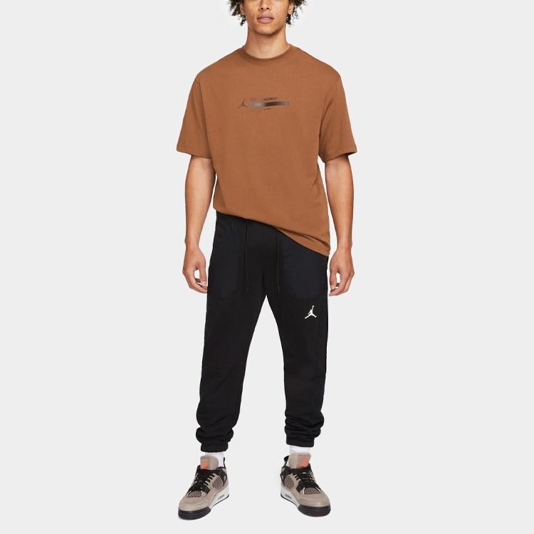 Air Jordan 23 Engineered Basketball Sports Printing Round Neck Short Sleeve Brown Men's DC9769-204
