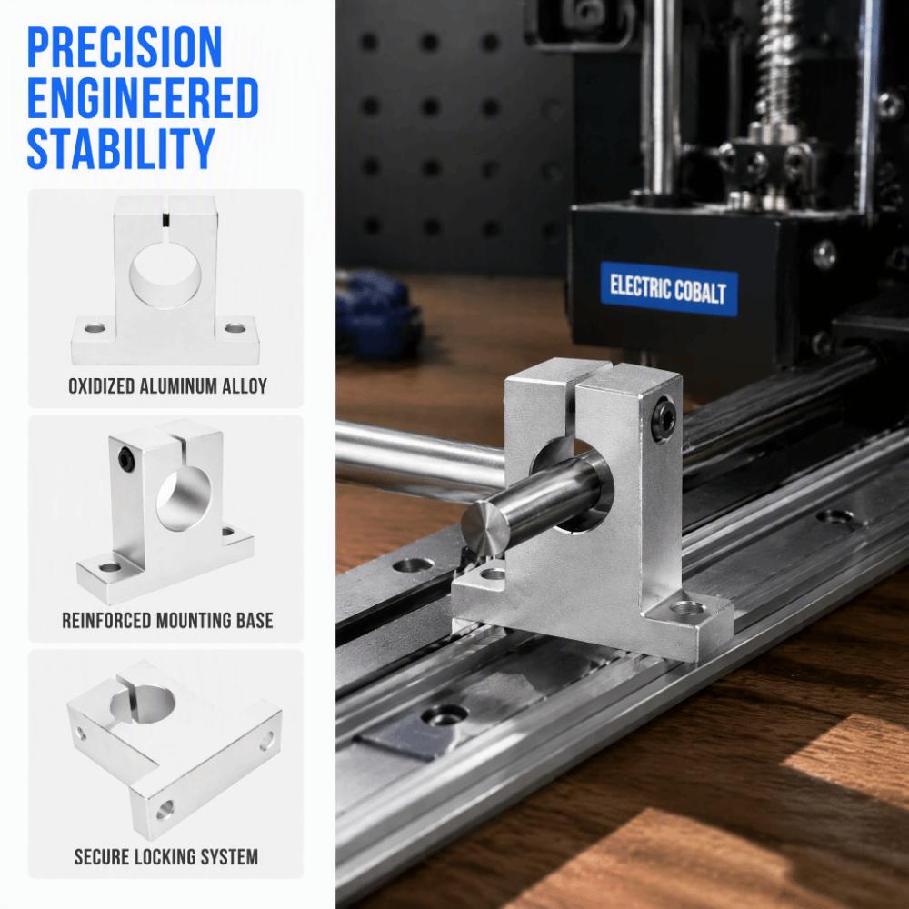 2pcs Industrial Automation Shaft Bracket Fastener Linear Rod Rail Support For Linear Motion System