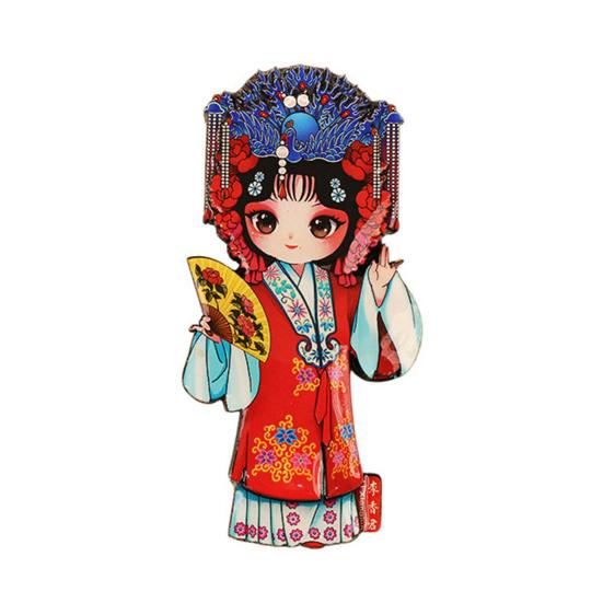 Peking Opera Character Refrigerator Magnet Chinese Style Wooden Peking Opera Role Fridge Magnet Home Kitchen