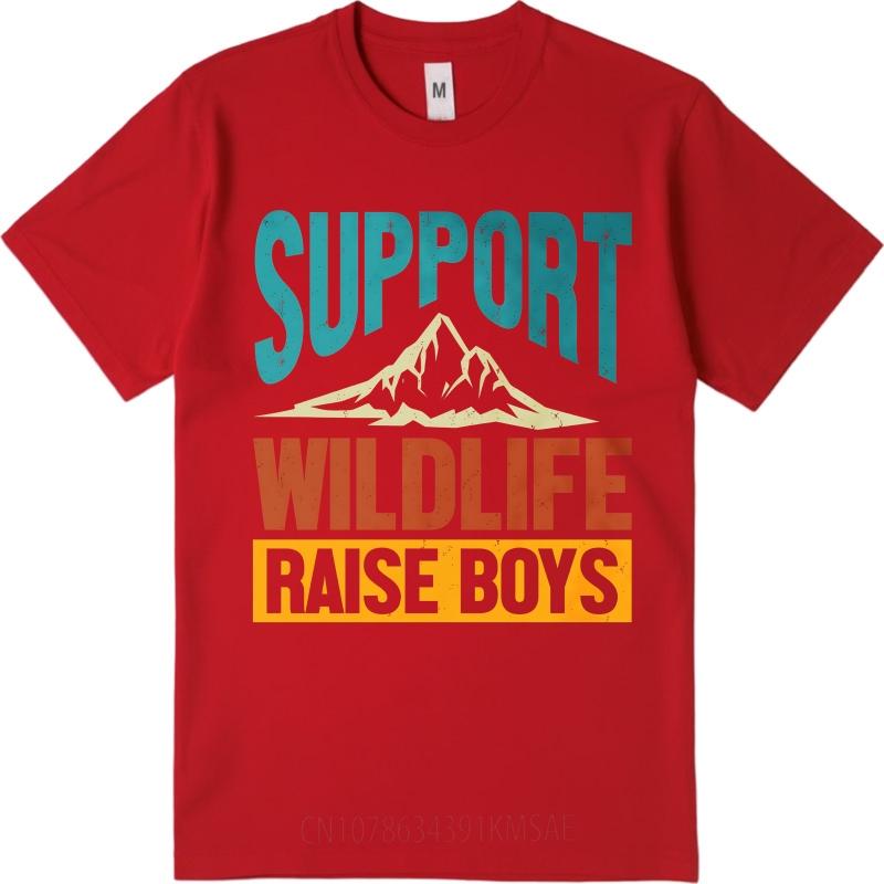 Unisex Summer Women tshirt Support Wildlife Raise Boys Mountain Design Short Sleeve Travel O Neck Tees Cotton Tshirt For Men