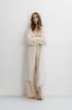 Long cardigan made of baby alpaca wool and ecru virgin wool