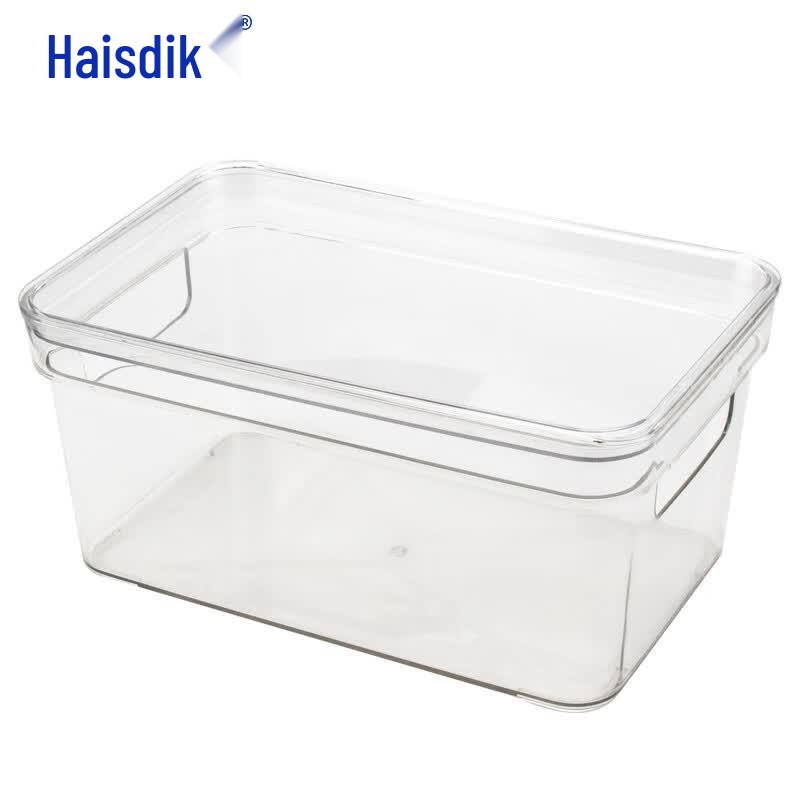 HAISIDIKE Clear Plastic Dustproof Storage Box with Lid and Handle