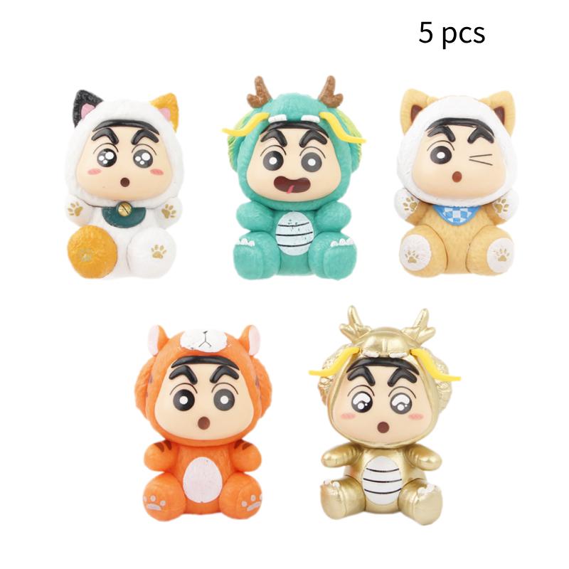 Crayon Shin Chan Pvc Figures Toy Models Action Figurines Display 5pcs Statues