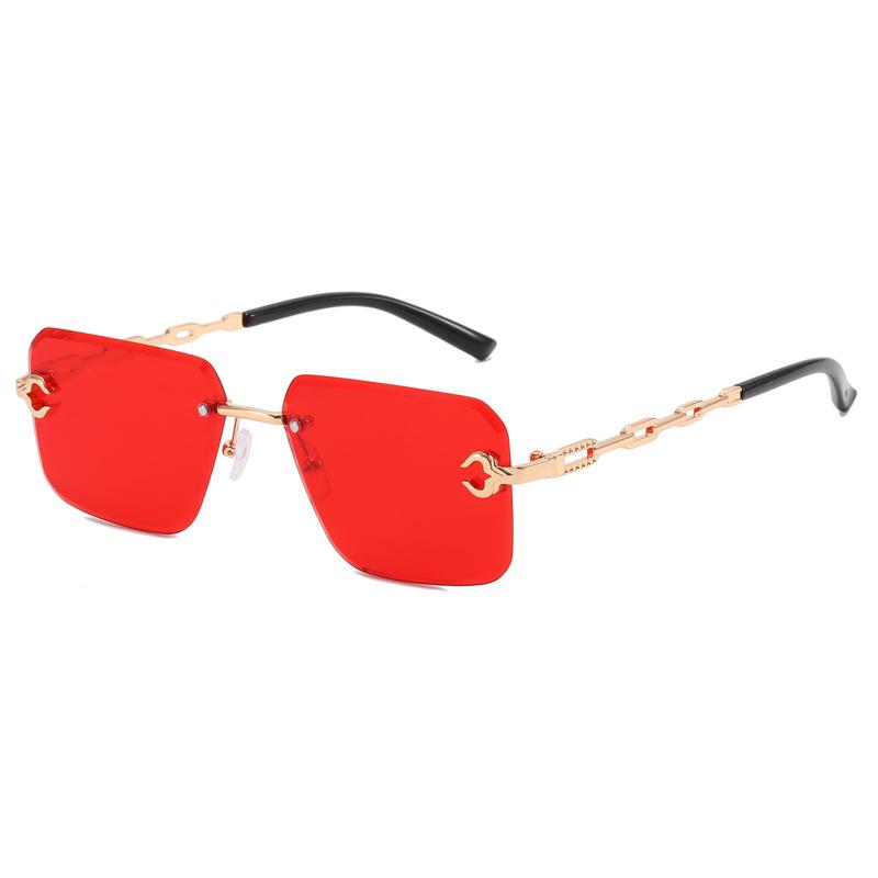 Square Shape Women'S Sunglasses Fashion Rimless Cut Edge Men'S Sun Glasses European American Style Female Sunglass