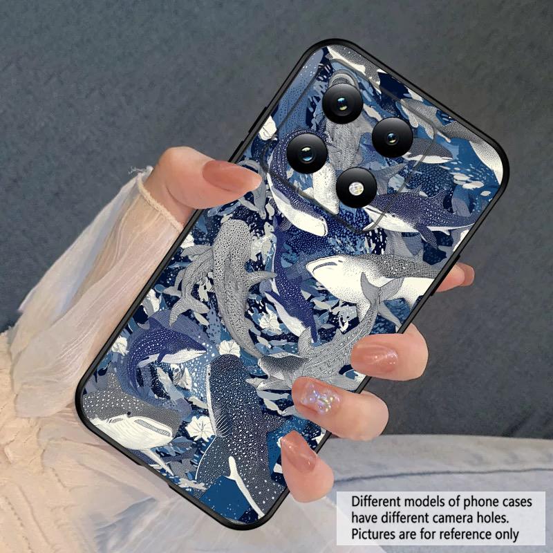 Мультяшная синяя акула для Xiaomi 11T 11 Ultra 12 12T Pro 14 15 13 Lite Mi Poco M4 5 M7 5G X4 X5 M6 C75 Pro X6 4G мягкий чехол для телефона