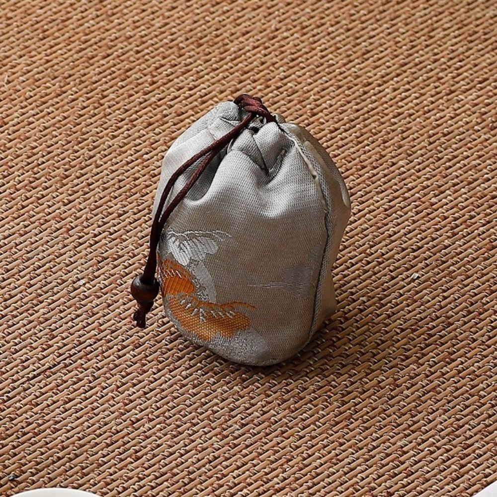 Многофункциональный чехол для чайной чашки с завязкой из ткани в китайском стиле, сумка для хранения чайной посуды на открытом воздухе