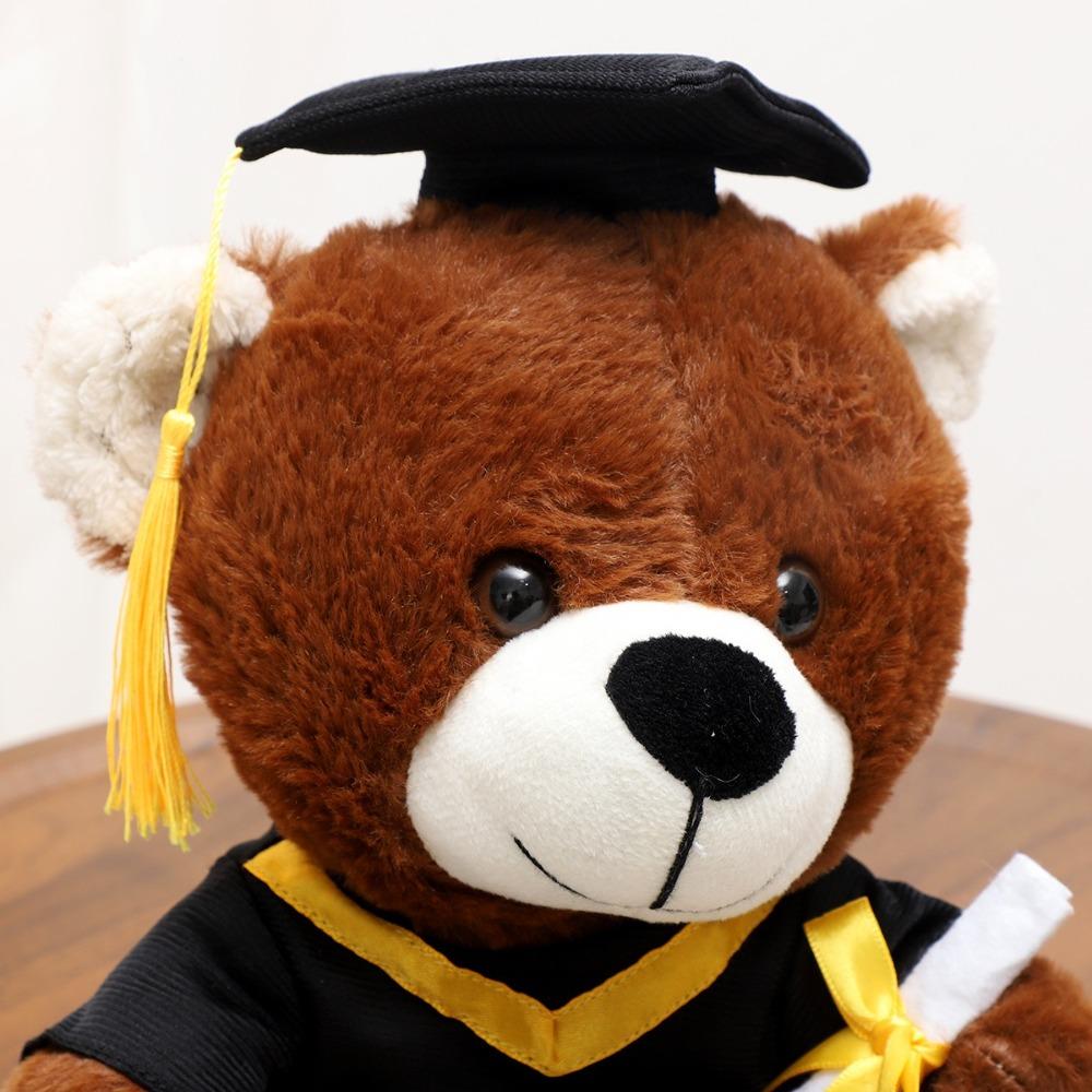 Stuffed Soft Graduation Bear Doll 25cm Sitting Bear Doll New Plush Dr. Bear Graduation Gift