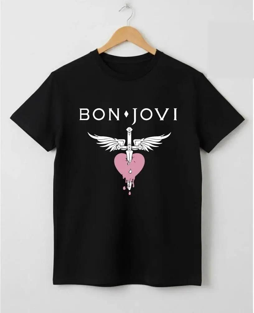 Bon Jovi "These Days" Рок-альбом 90-х Фото группы Винтажная стирка Оверсайз Уличная одежда Концертный мерч для фанатов Футболка Топ для любителей рок-музыки Коллекционеров группы