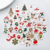 50-Piece Christmas Alloy Enamel Charms Set: Mixed Style DIY Pendants and Dangle Charms.
