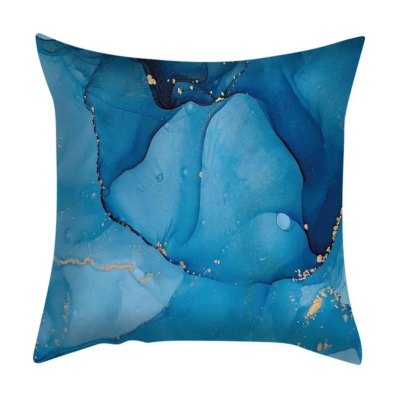 Чехол для подушки с мраморной текстурой, фиолетовая цветная полосатая наволочка с принтом в виде скалы, декор для гостиной и дома