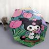 Flowers Kuromi Cartoon Umbrella, Portable 3-Fold Compact Umbrella, Suitable for Camping, Hiking and Travel, Ideal Easter Birthday Gift for Family and