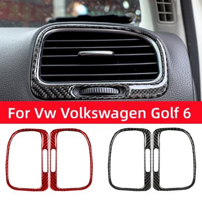 Для Volkswagen Golf 6 Gti R MK6 2008-2012 Автомобильная приборная панель из углеродного волокна, левая и правая, вентиляционные отверстия, декоративные наклейки, аксессуары
