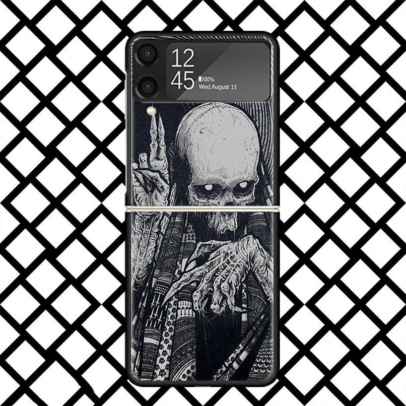 Devil Satan Dark Phone Case For Samsung Z Flip 7 6 5 4 3 Galaxy ZFLIP7 ZFlip6 5G Flip5 Flip4 Flip3 5g Black Hard Cover