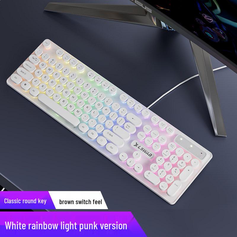 USB-клавиатура в панк-стиле с механическими клавишами для игр и офиса