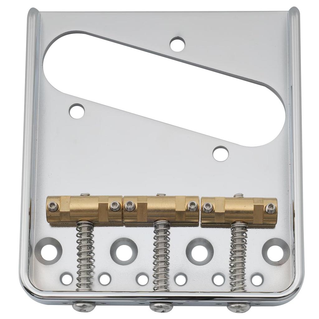 Musiclily Ultra Telecaster Bridge 3WAY латунный седло алюминиевая пластина для винтажной TL электрогитары Chrome 10,8 мм,