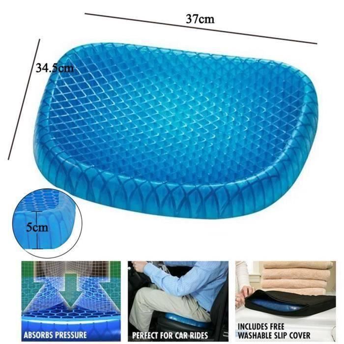 KIN Egg Sitter Seat Cushion Coussin orthopédique de siège de gel nid d'abeille respirable Coussin de confort Coussin de Chaise Bl
