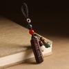 Chinese Style Black Sandalwood Car Key Ring Good Luck Wooden Carving Keychain  Women