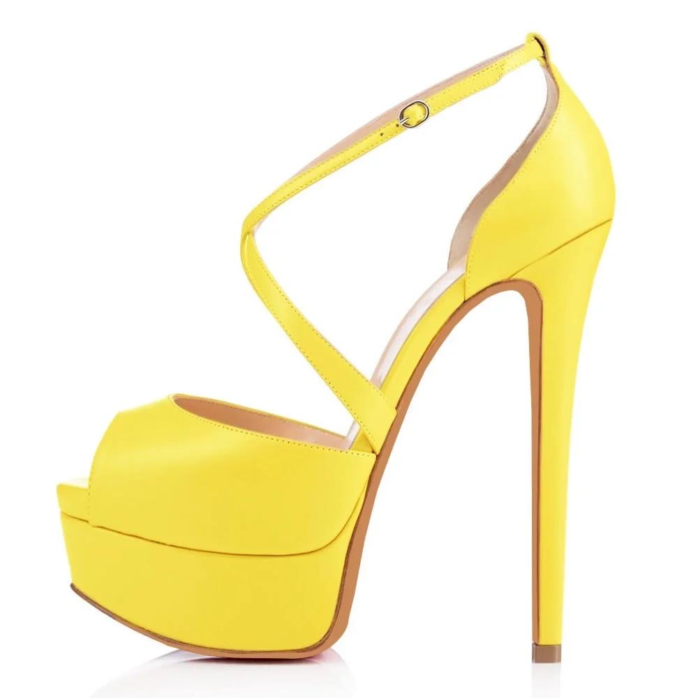 Женские туфли-лодочки для ночного клуба, ультрамодные сексуальные босоножки на высоком каблуке 14 см, кожаные босоножки на платформе с ремешком на щиколотке, красные свадебные туфли