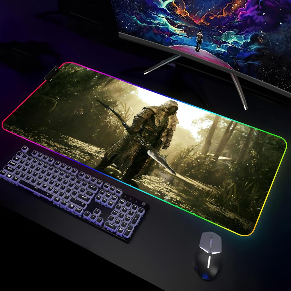 H-Hunt-Showdown Игровой Коврик для Мыши Игровой RGB Коврик для Стола Коврик для Клавиатуры Игровые Ноутбуки Светодиодный Коврик для Мыши Защита Стола Аниме Коврики для Мыши