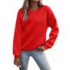 Women's European and American Loose Fit Round Neck Solid Sweatshirt - Autumn/Winter Plus Velvet Long Sleeve Casual Sports Top