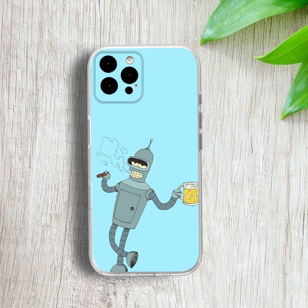 Futurama B-Bender Funny Phone Case For iPhone 17,16,15,14,13,12,11 Pro,Max,Plus,X,XS,XR,SE4,E Mini Transparent Soft Cover
