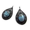 [M7815] - Designer Earrings 'Kilimanjaro' Blue Black
