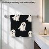 Simple Ghost Print Towel, Soft Absorbent Quick Dry Bath Towel, Minimal Ghost Pattern for Halloween, Bath & Beach