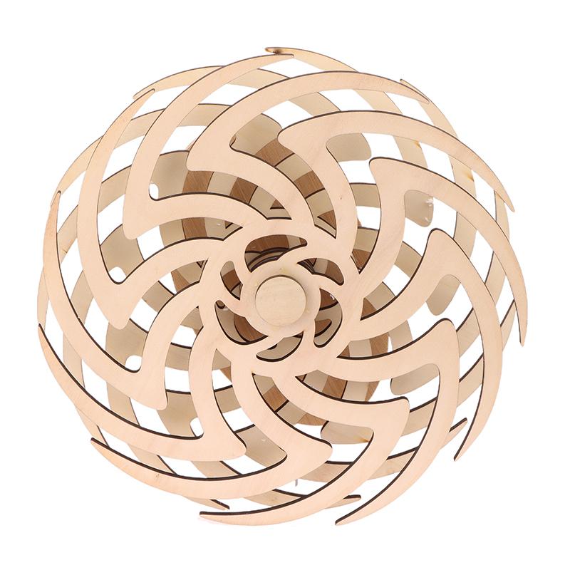 Handmade Retro Kinetic Sculpture Moving Kinetic Wall Art Wooden Windmill Reversal Statue For Living Room Home Decor Crafts