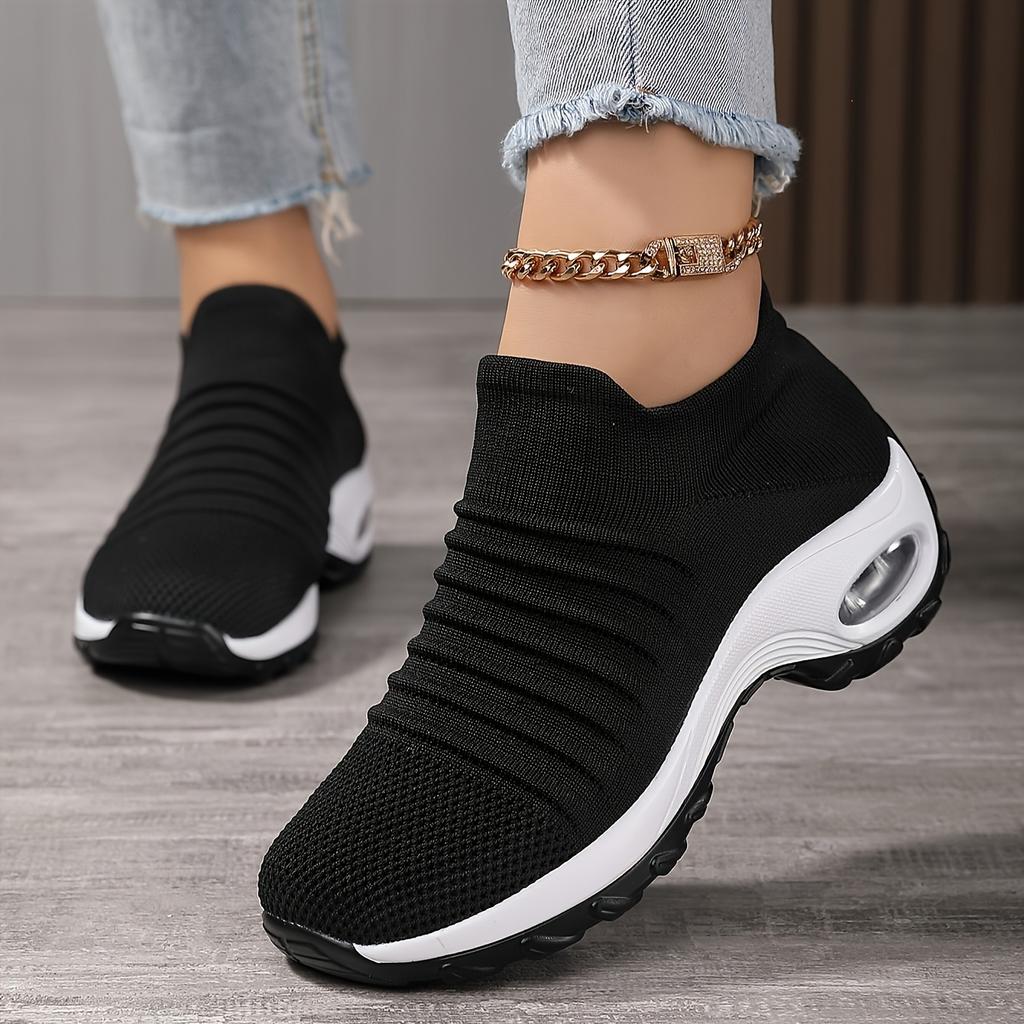 Plus Size Women's Shoes Air Cushion Fly Woven Casual Shoes Slippers Fashion Sneakers