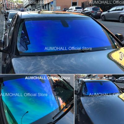1M x 3M Blue Chameleon VLT67% Windscreen Solar Film Tint Windglass Protection Foils, синяя наклейка, меняющая цвет на зеленый