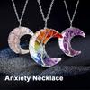 Ожерелье Древо Жизни, оплетенное проволокой, с подвеской из камня в форме полумесяца, ожерелье с 7 чакрами, исцеляющий кристалл для снятия стресса