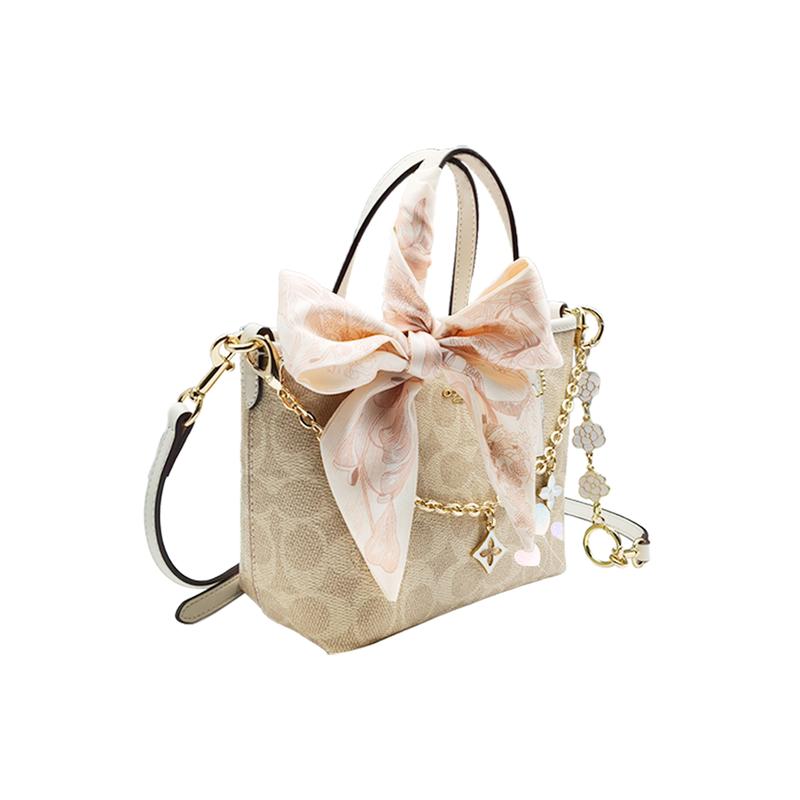 COACH handbag [Customized bag] City 15 brand logo detachable shoulder strap printed hand-painted decorative chain artificial Pink balloon basic set
