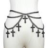 Retro Punk Hip-Hop Style Multi-Layer Body Chain with Cross Pendant