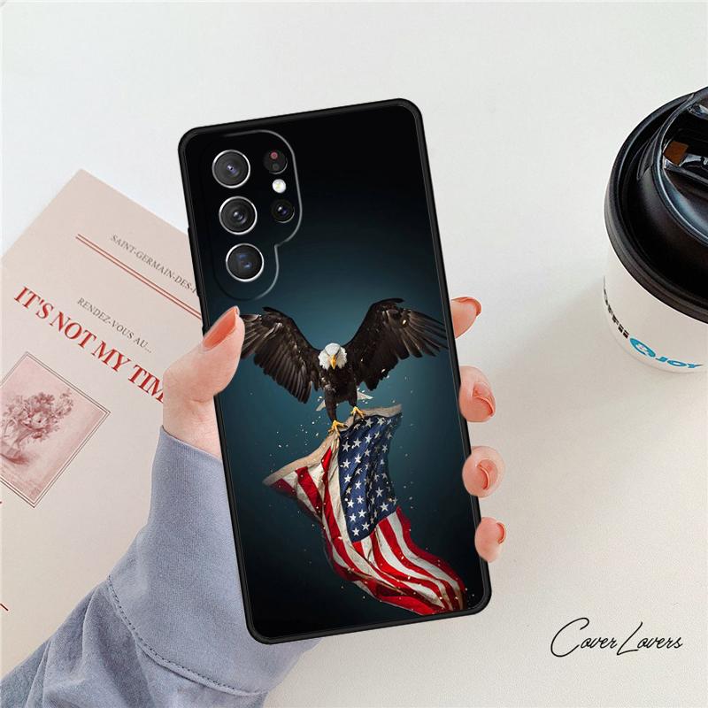 Чехол для телефона с флагом США Для Samsung Galaxy S24 S25 S23 S22 Ultra Note 10 20 Plus S20 S21 FE Чехол