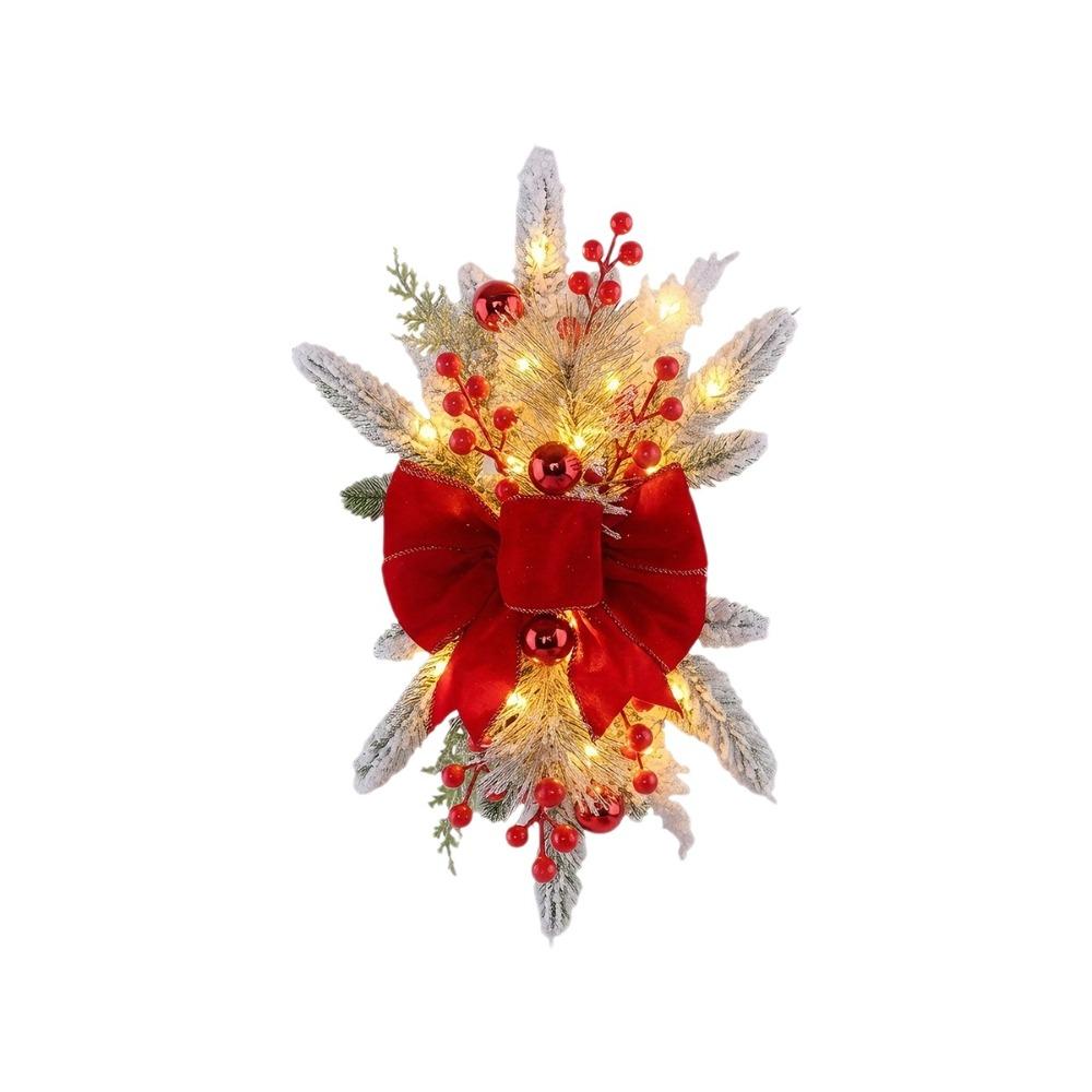Vertical Droplet Shaped Christmas Pine Needle Swag Wreath Xmas Tree Garland Party Supplies