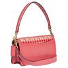 Coach Tabby 26 C Logo Buckle Flap Color Block Woven Leather Shoulder Clutch Crossbody Bag Medium Women Bags Bright-Coral CB847-B4P48