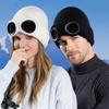 Removable Glasses Warm Ski Mask Hats Windproof Knitted Hat Fashion Winter Glasses Caps  Outdoor